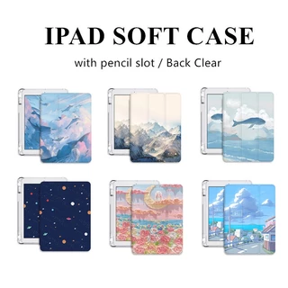 Ốp Máy Tính Bảng Mềm Hình Cá Voi Có Khe Đựng Bút Cho iPad gen7 / 8 / 9 Gen10 Air4 / Air5 Pro11 2022 mini6 air3 mini4 / 5