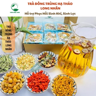 Set 30 gói Trà Đông Trùng Hạ Thảo Long Nhãn -Hỗ trợ Bồi bổ sinh lực, Tăng cường sức khỏe- Hộp 30 gói Thảo Dược Zone