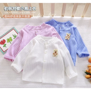 [Ml] 80-150cm Đầu Thu Cặp Cardigan Gấu Top Bé Cardigan Áo Sơ Mi Mỏng Trẻ Em Mùa Xuân