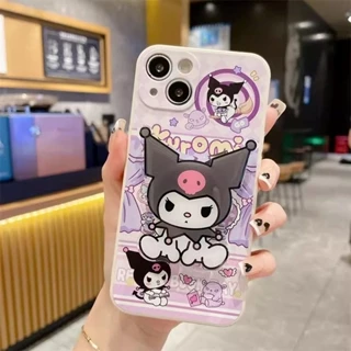 Ốp Lưng Cho Samsung Galaxy S24 S23 FE S22 S21 S20 Ultra S10 S8 S9 Plus S20 FE Ốp Điện Thoại Sanrio Kuromi Cinnamoroll Dễ Thương Có Chân Đế