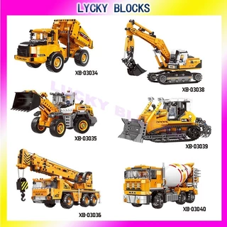 engineering vehicle series building block toys máy xúc máy ủi xi măng máy trộn xe nâng xe nâng lắp ráp đồ chơi giáo dục trẻ em quà tặng trẻ em