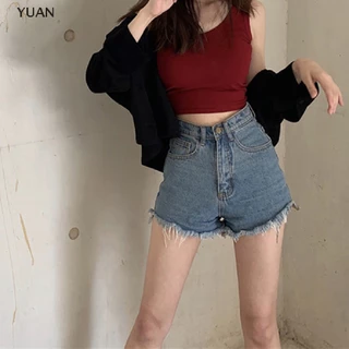 Áo croptop CRLNHC TH cổ tròn co giãn gợi cảm mát mẻ thời trang mùa hè cho nữ