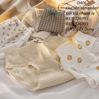 Quần Lót Nữ Cotton Kháng Khuẩn Tai Gỗ Hoa Nhỏ Thời Trang ( Q406 ). Hàng Loại Đẹp.