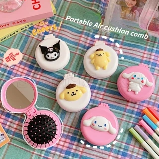 SANRIO 1 Lược Chải Tóc Dạng Gập Tích Hợp Gương Hình Hoạt Hình Melody Kuromi 2 Trong 1