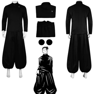 Geto suguru anime cosplay trang phục đàn ông halloween trang phục màu đen đồng phục học sinh tóc giả phù hợp với jujutsu kaisen