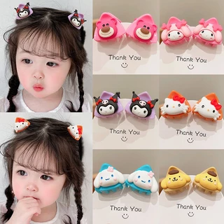 2 Chiếc Sanrio Mèo Tai Lấy Kẹp Ngọt Ngào Trẻ Em Hoạt Hình Dopamine Màu Gãy Tóc Kẹp 2023