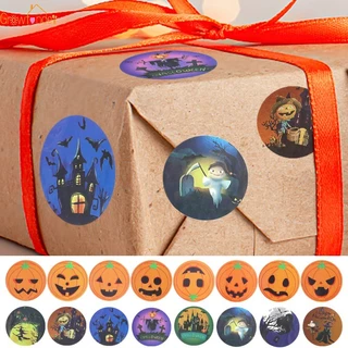 Cuộn 500 Nhãn Dán Trang Trí Sổ Lưu Niệm Chủ Đề Halloween