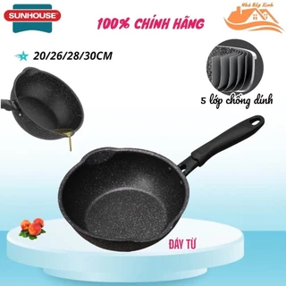 SỐ LƯỢNG CÓ HẠN Chảo chống dính miệng rót sâu lòng, đáy từ sunhouse size 26 SHS20MRD - SHS30MRD