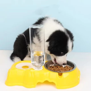 [HCM] Bát ăn cho chó Lapeta bát ăn cho mèo thú cưng hai ngăn đôi hình tai mèo có bát inox 500ml -GL602