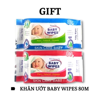 (QUÀ TẶNG KHÔNG BÁN) Khăn Giấy Ướt Baby Wipes - Khăn Ướt Cho Bé 80 Tờ Ngẫu Nhiên