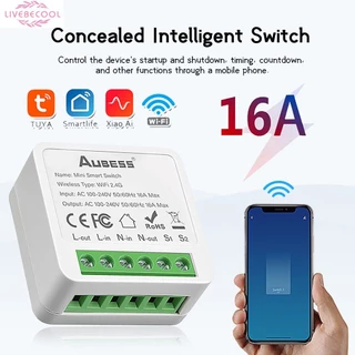 Công Tắc Wifi Điều Khiển Từ Xa Qua Smart Phone - Mini Tuya 16a livebecool