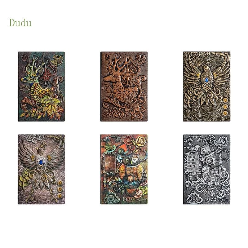 Dudu 3d da nổi bìa cứng tạp chí sổ tay cổ điển du lịch nhật ký lập kế hoạch sketchbook notepad sách viết cho w