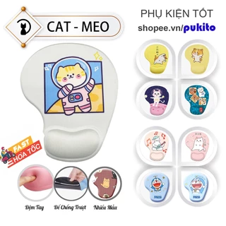 Lót Chuột Có Đệm Tay Mouse Pad 3D SILICON Cat Cute Game ( Chống Mỏi Hình Mèo Pad Chuột giá rẻ lotchuot pukito )