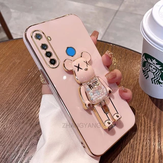 ốp lưng Realme 5 5i 5s 6i c3 5 Pro Ốp Điện Thoại TPU Silicon Mềm Mạ Điện Xoay 3D Có Giá Đỡ Hình Gấu Kẹo Cho Realme 5 5i 5s 6i c3 5 Pro