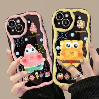 Ốp Điện Thoại Dẻo Họa Tiết Hoạt Hình spongebob Kèm Giá Đỡ Chống Sốc Cho xiaomi poco x3 x4 x5 nfc gt f3 m4 m3 redmi note 12 pro