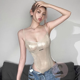 Bộ Bodysuit Không Tay Hở Lưng Quyến Rũ Cho Nữ