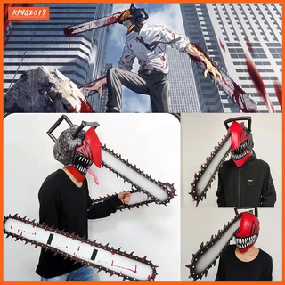 Halloween new chainsaw man headgear cosplay kinh dị mặt nạ cao su đáng sợ cos đạo cụ trang phục