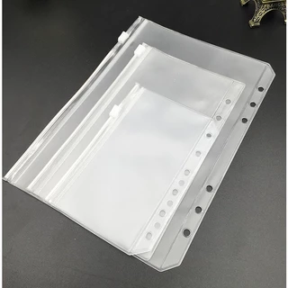 Túi Đựng Tài Liệu Khổ A5 / A6 / A7 Bằng PVC Trong Suốt Chống Thấm Nước Có Khóa Kéo Tiện Dụng