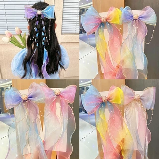 Ribbon Bow Clip tóc cho trẻ em gái biên soạn tóc mũ Clip tóc cho trẻ em gái Clip tóc cho trẻ em
