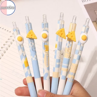 Set 6 Bút Bi Mực Đen Ngòi 0.5mm Hình Quả Trứng Phô Mai