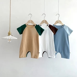 Bộ Áo Liền Quần Tay Ngắn Chất Liệu Cotton Cho Bé Trai