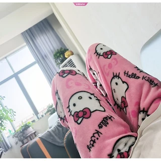 SANRIO Quần Ngủ Mềm Mại In Họa Tiết Hoạt Hình hello kitty 2024 Cho Nữ