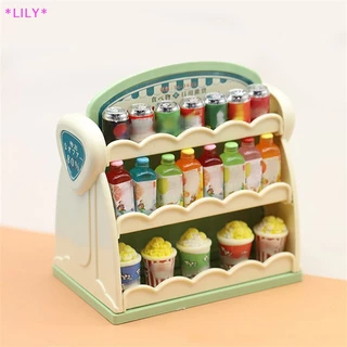 Lily 1:12 Dollhouse thu nhỏ hiển thị Kệ Snack Món Tráng Miệng đứng lưu trữ giá Mô hình siêu thị trang trí nội thất đồ chơi nhà búp bê phụ kiện uuu