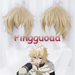 Manmei Anime Seraph Of The End Mikaela Hyakuya Cosplay Wig 30cm Light Blond Short Wigs Heat Resistant Synthetic Hair