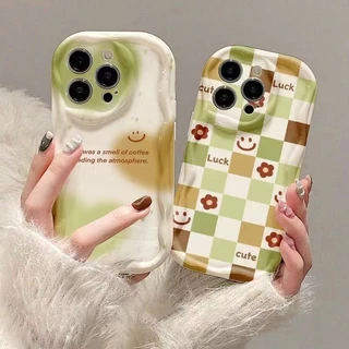 NY| Ốp lưng OPPO Reno 8T 4 5 F 4F 5F 6 7 8 Z T 10 Pro PLUS A93 A94 2020 Soft Cream Gradient Square Cute Smile Flower Case