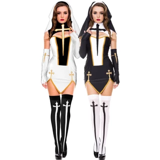 Hot-bán cosplay nữ tu quần áo halloween nữ tu trang phục lạ mắt trang phục dự tiệc