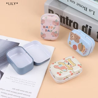 LILY Mini Bear tin đính đồ trang sức đồng xu hộp tinplate lưu trữ trường hợp nhỏ rectanie uuu