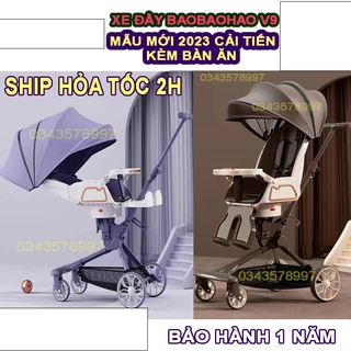 [Chính hãng]  Xe đẩy cho bé V9 mẫu mới Baobaohao, xe đẩy gấp gọn 2 chiều cho bé sơ sinh, bảo hành 1 năm