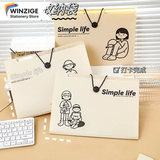 Winzige A4 Túi đựng tài liệu nhiều 5 8 12 ngăn cute - tệp đựng tài liệu kẹp file A4 phụ kiện văn phòng phẩm