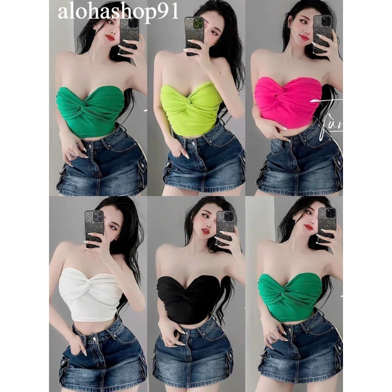 Áo ống xoẵn ngực croptop chất thun borip loại 1 siêu đẹp - uk alohashop91