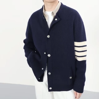 Mùa Thu Bóng Chày Đồng Phục Áo Len Dệt Kim Cardigan Nam Phiên Bản Hàn Quốc Thường Ngày Tất Cả Trưởng Thành Nhẹ Trưởng Thành Dày Áo Dài Tay Hợp Thời Trang M @