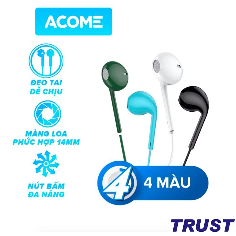 Tai Nghe Nhét Tai ACOME AW01 ROBOT RE101S RE10 RE20 RE801 Âm Thanh HD - Mic Đàm Thoại - HÀNG CHÍNH HÃNG