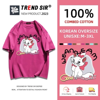 TrendSir Hàng mới áo thun mùa hè áo phông Con mèo xinh đẹp🤩100% Cotton Chín màu sắc M-3XL