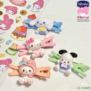 SANRIO Kẹp Tóc Hình Chữ X Họa Tiết Melody Kuromi Cinnamoroll Dễ Thương Dành Cho Bé Gái