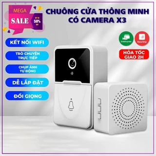 Chuông cửa thông minh có camera HD kết nối WiFi X3 hỗ trợ tầm nhình ban đêm đổi giọng nói