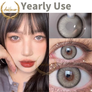 【gift】AuHonor 1 Cặp Kính Áp Tròng Màu Xám 14.00mm  (COD) (0 ~ - 8.00) Chất Lượng Cao Kính Áp Tròng Nhiều Màu Sắc