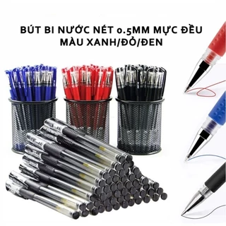 Bút bi nước văn phòng 0.5mm mực đều, nét chữ đẹp ĐỦ MÀU XANH, ĐEN, ĐỎ