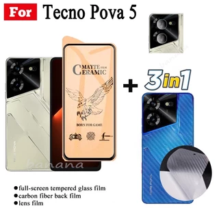 Kính Cường Lực Bảo Vệ Ống Kính Máy Ảnh 3 Trong 1 Cho Tecno Pova 5 4G 10 Pro Spark Go 2023 Pova 4 4 Pro 3 2 Pova Neo 2