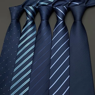 Cà vạt EFAN bản rộng 8cm màu xanh đậm lịch lãm cho nam