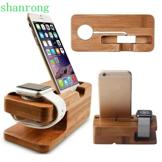 Giá đỡ điện thoại bằng gỗ shanrong đa năng cho đồng hồ điện thoại phụ kiện điện thoại thông minh hỗ trợ đế cắm trạm sạc đế để bàn