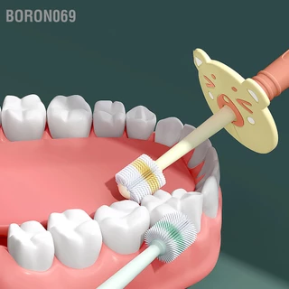 Boron069 Bàn chải đánh răng trẻ em 360° tích hợp khuôn lông mềm sơ sinh cho mới biết đi
