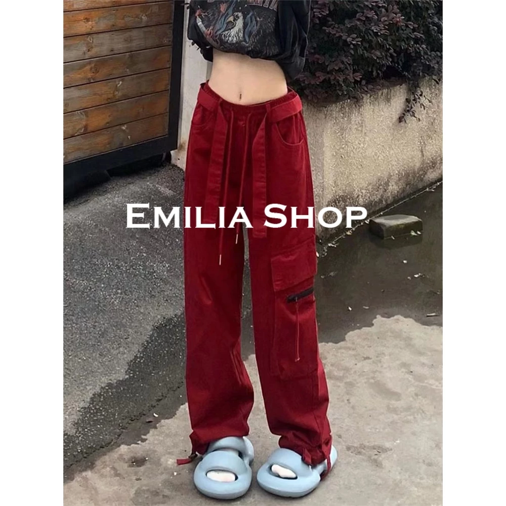 chất lượng cao EMILIA SHOP  quần y2k quần ống rộng quần túi hộp nữ 2023 New Comfortable Phong cách High quality Trendy A23L0GC 36Z230909