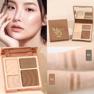 Capel 4 Màu Matte Highlighter Bronzers Bảng Trang Điểm Đường Viền Bột Lập Thể Tự Nhiên Mũi Bóng Sáng Mặt Mỹ Phẩm Chuyên Nghiệp