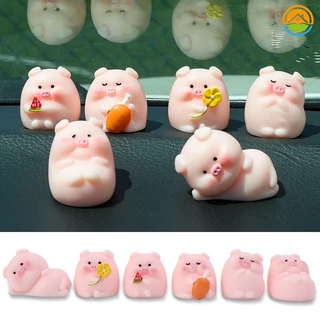 Dễ thương resin auto interior piggy ornaments / cartoon mini pink animals car dashboard trang trí