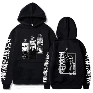 Mới nhật bản anime jujutsu kaisen gojo satoru in hoodie lỏng thời trang dạo phố áo chui đầu dài tay áo khoác nỉ unisex mùa đông