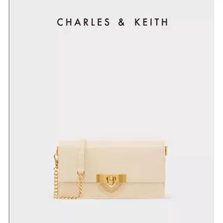 Charles and KEITH CK6-10701189 Túi Đeo Chéo Có Khóa Kim Loại Thời Trang Cho Nữ